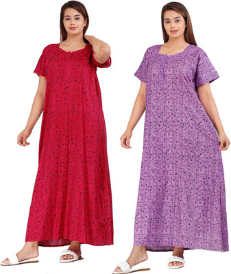 NIRMALA FASHIONS Women Nighty(Purple)