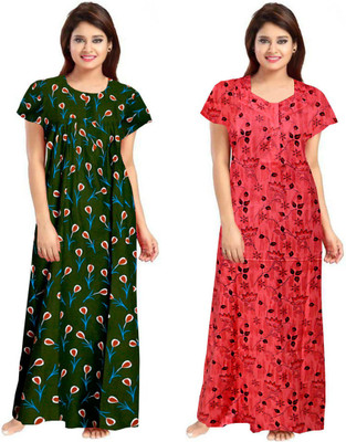 Vatatmaj Creations Women Nighty(Multicolor)