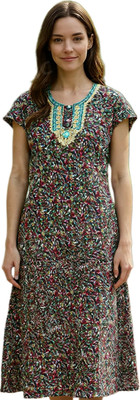 gfashion Women Nighty with Robe(Multicolor)