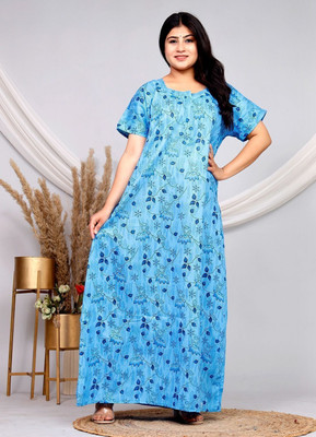 Geet Ethnica Women Nighty(Blue)