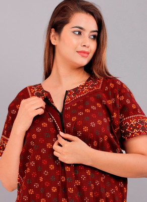 The Finer Things Women Nighty(Maroon)