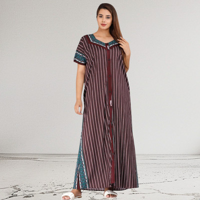 Durga Enterprises Women Maternity/Nursing Nighty(Maroon)