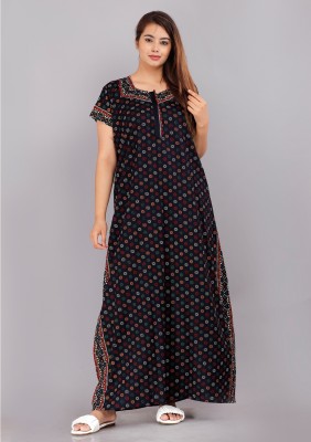 VILAKSHAN Women Nighty(Black)