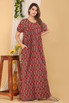 Fashion Network Women Nighty(Red)