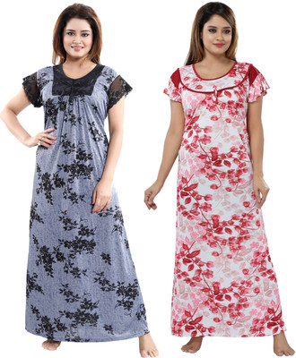 SHOPPING STATION Women Nighty Set(Multicolor)