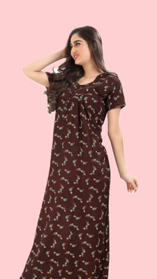 Trendy Jaas Women Nighty(Brown)