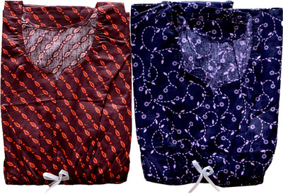 PINK CITY MART Women Nighty(Maroon, Blue)