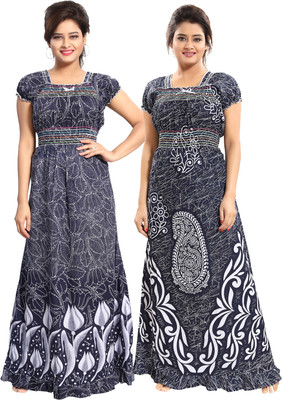 Mallinath Women Nighty Set(Multicolor)