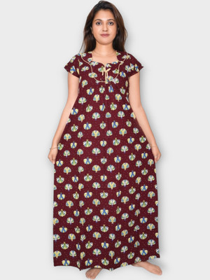 UDI WORLD Women Nighty(Maroon)