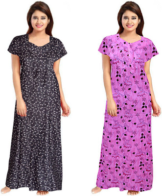 Saaviyo Women Nighty(Multicolor)