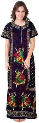 Gauri Creation Women Nighty(Blue)