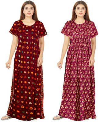 HansFashion Women Nighty(Multicolor)