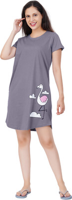 Litelooks Clothing Women Nightshirts(Grey)