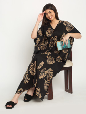 SWEET DREAMS Women Nighty(Black)