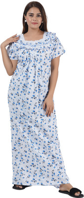 Aradhya Creations Women Nighty(Blue)