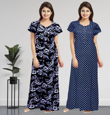 Saviaara Women Nighty(Multicolor)