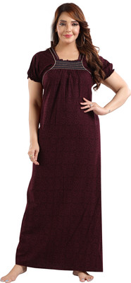 SHLOKE Women Nighty(Purple)