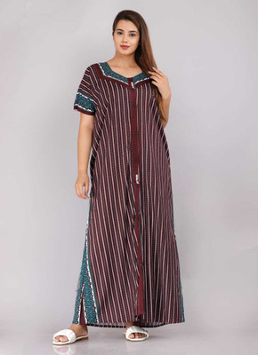 Durga Enterprises Women Maternity/Nursing Nighty(Maroon)
