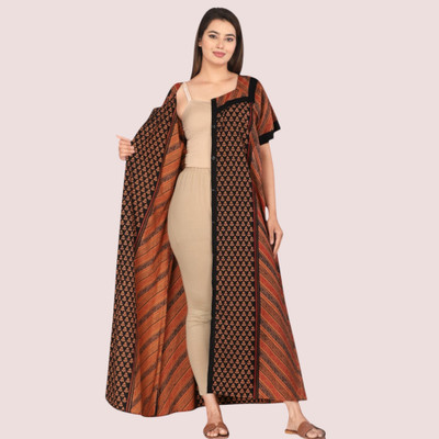 Durga Enterprises Women Maternity/Nursing Nighty(Brown)