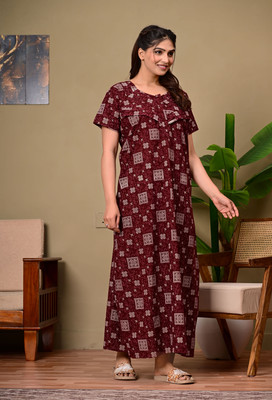 Harvik International Women Nighty(Multicolor)