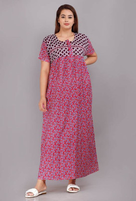 Parth Fashion Women Nighty(Pink)