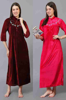 DIVYASTRI FASHION Women Nighty(Multicolor)