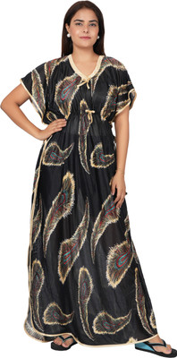 My Magic Creations Women Nighty(Black)