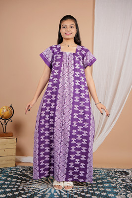 Hitisha Enterprises Women Nighty(Purple)