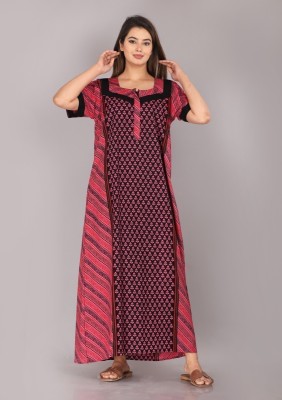 Shakti enterpries Women Nighty(Pink, Black)