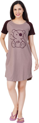Litelooks Clothing Women Nightshirts(Brown)