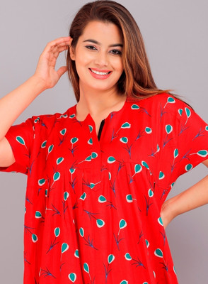 DreamBe Women Nighty(Red, Blue)