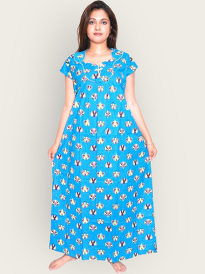 KriPal Women Nighty(Blue)