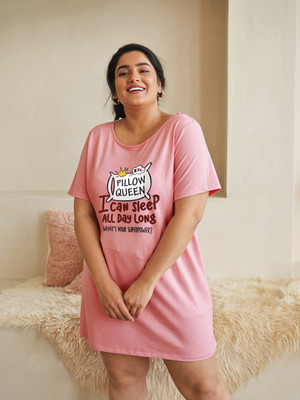 Fflirtygo Women Nightshirts(Pink)