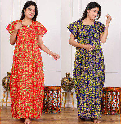 RAKESH FASHION Women Nighty(Blue)