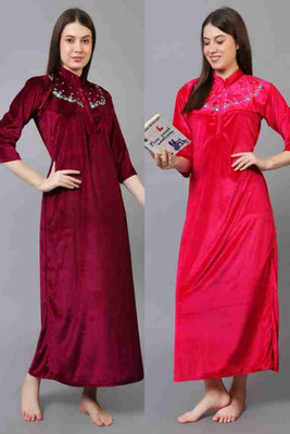 DIVYASTRI FASHION Women Nighty(Multicolor)