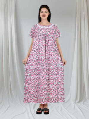 UTTRAKHAND CLOTHHOUSE Women Nighty(White, Red)