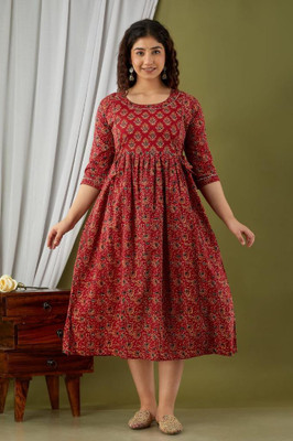 Zarvisha Women Maternity/Nursing Nighty(Red)