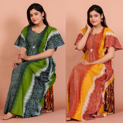 Keshav Women Nighty(Green)