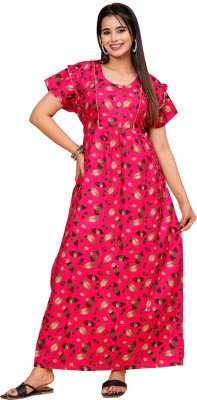 HARGUN NIGHT WEAR Women Nighty(Pink)