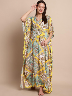 Secret Wish Women Maternity/Nursing Nighty(Yellow)