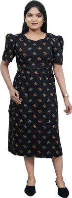 Yazh Women Maternity/Nursing Nighty(Black)