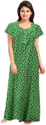 AakarShana Women Nightdress(Green)