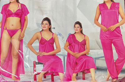 Fashionpoint Women Nighty Set(Pink)