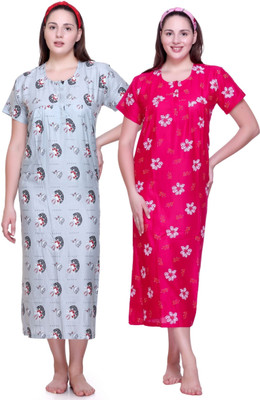 First Sleep Women Nighty(Multicolor)