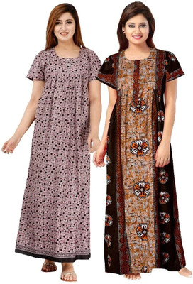 Harvik International Women Nighty Set(Multicolor)