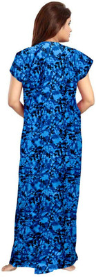 THE FASHION OUTLET Women Nighty(Blue, Purple)