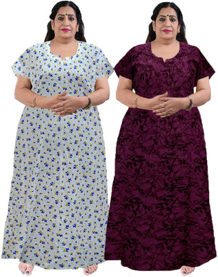 Priyanka Creation Women Nighty(Green)