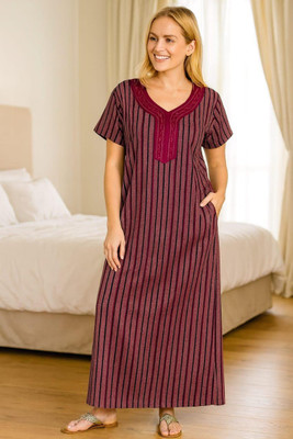 Shree Swami Samarth collection Women Nightdress(Red)