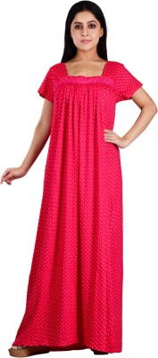 Piyali's Creation Women's Women Nightdress(Pink)