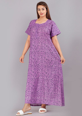 TUGNUT Women Nighty(Purple)